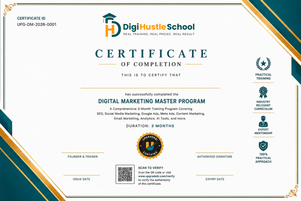 Certificate - Digi Hustle Marketing